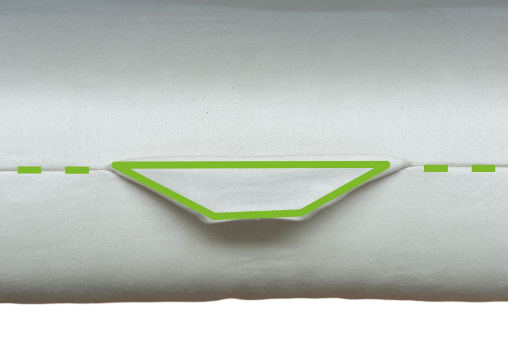 Center seam / turning flaps