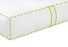 Futon with edge and reversible handles